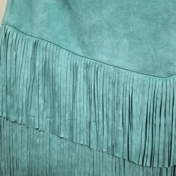 Sterling Kreek Ladies Size L Fringe Skirt W/Built In Shorts Fringe Western Teal - Picture 3 of 7